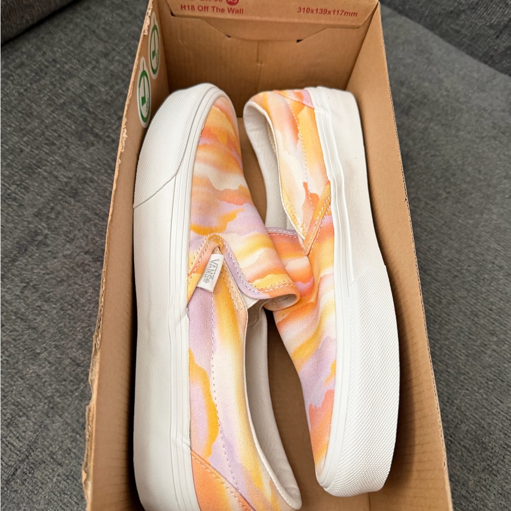 Vans Classic Slip On Festival Dream Canvas Multi Shoes Pink Orange Womens 8.5